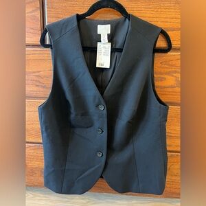 NWT H&M Black Buttoned Vest Top